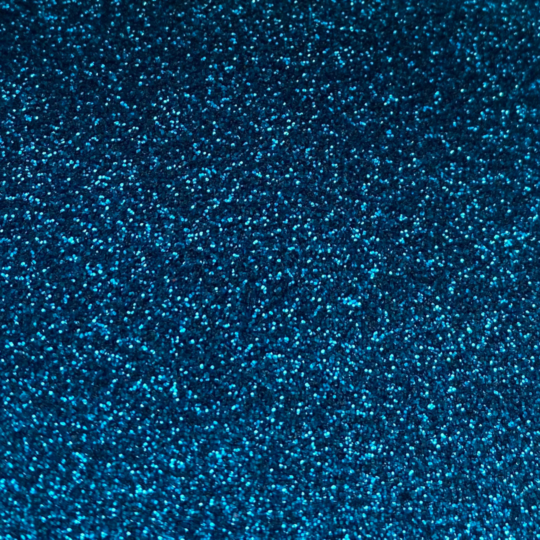 Close up of Luminosity Glitter's blue fine eco glitter