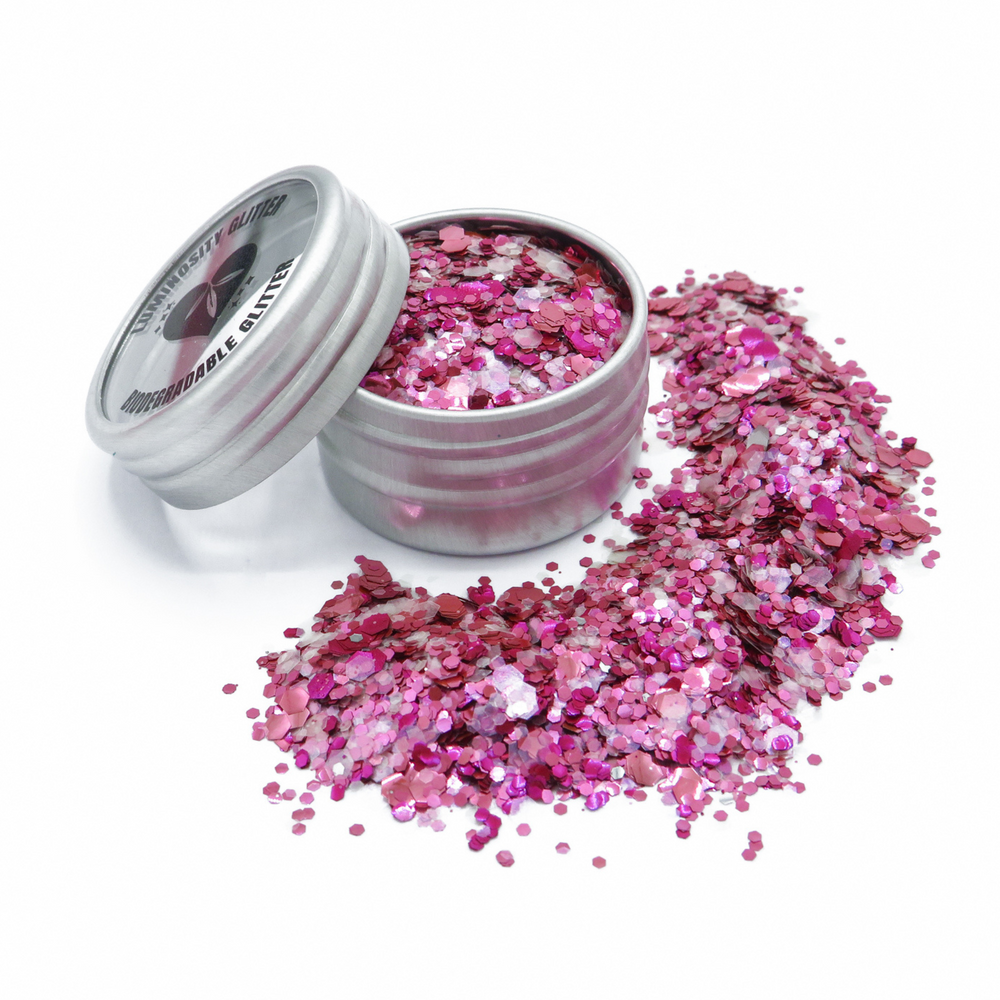 Cosmo biodegradable glitter mix contains rose pink iridescent Bioglitter pure opal
