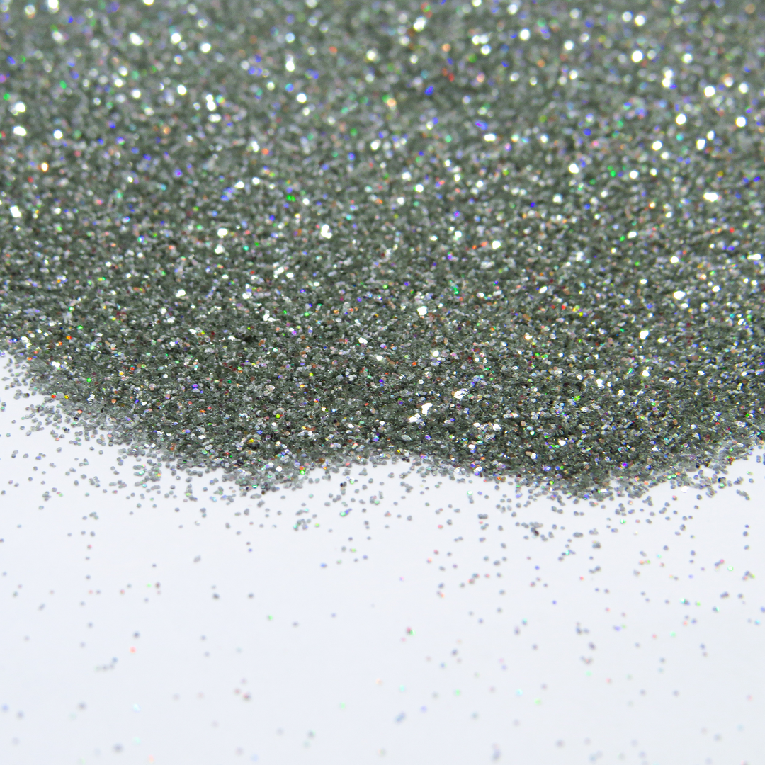 Fine holographic silver Bioglitter by Luminosity Glitter