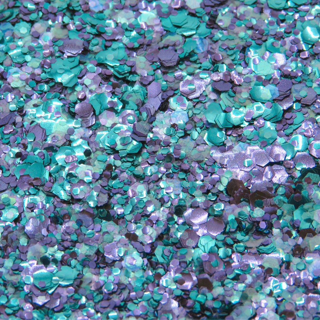 Galaxy blend of lilac, turquoise and pure opal eco glitter