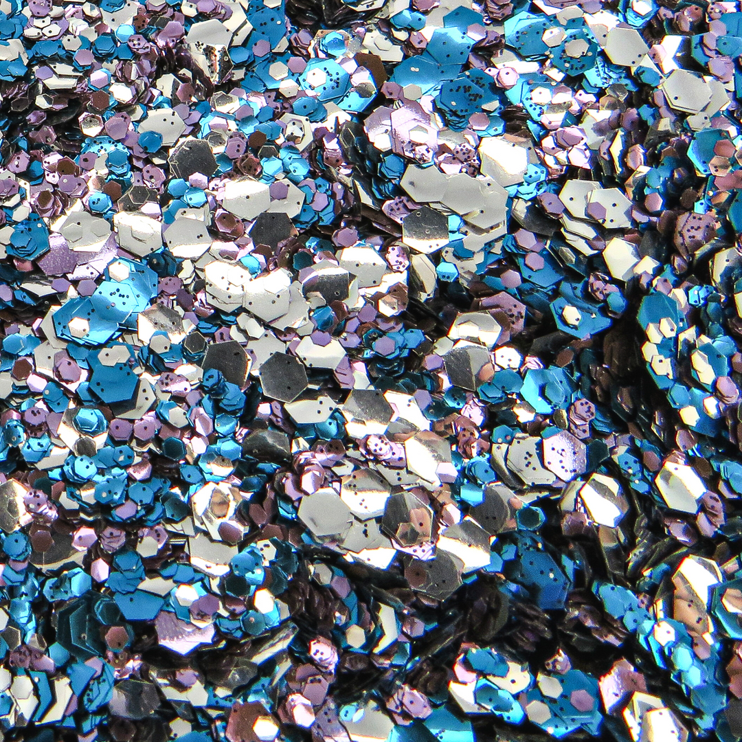 Glam Vamp eco halloween eco glitter by Luminosity Glitter London. Made with silver, purple, blue and jet black bioglitter.