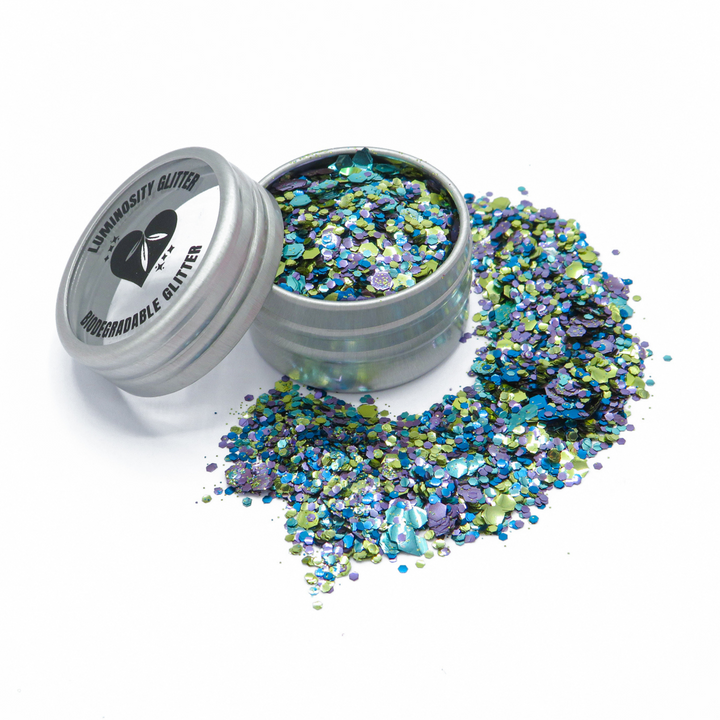 Peacock eco glitter mix. Perfect for applying with aloe vera gel to your face and body for festivals.
