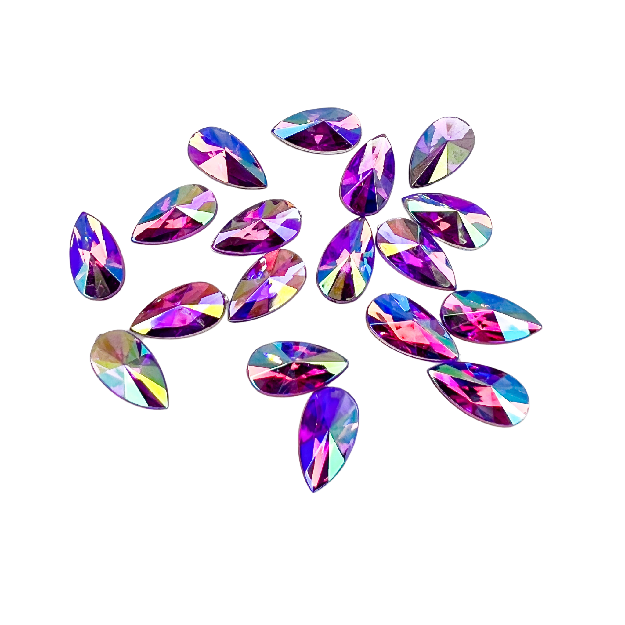 Purple face and body gems in a teardrop shape for your face and body