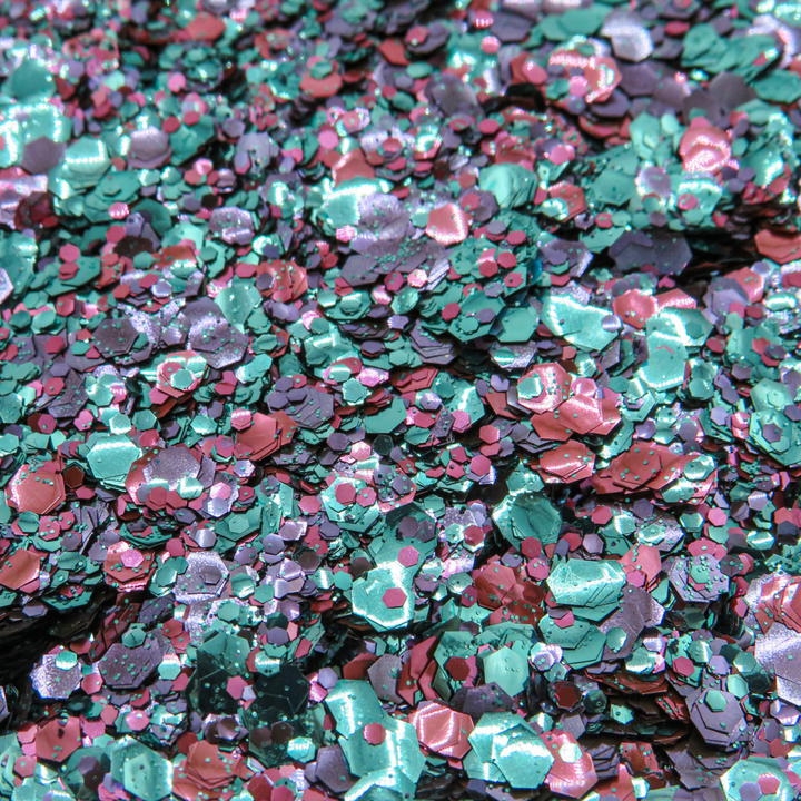 Utopia mix of purple, pink and turquoise eco glitter with a bold sparkle.